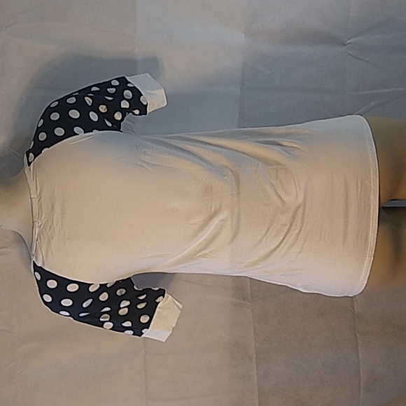 12 pm by Mon Ami polka dot raglan top navy size small - Picture 3 of 5